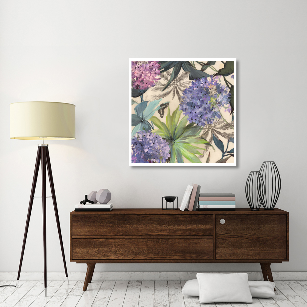 Lilac Hydrangeas-Paper Art-42&quotx42"