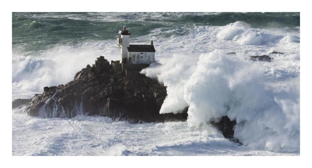 Phare de Tavennec-Paper Art-26"x14"