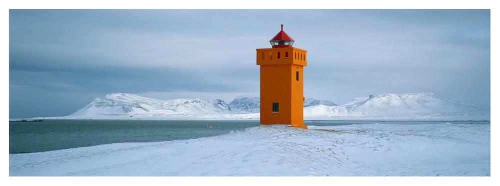 Krossnes lighthouse, Iceland-Paper Art-56"x20"