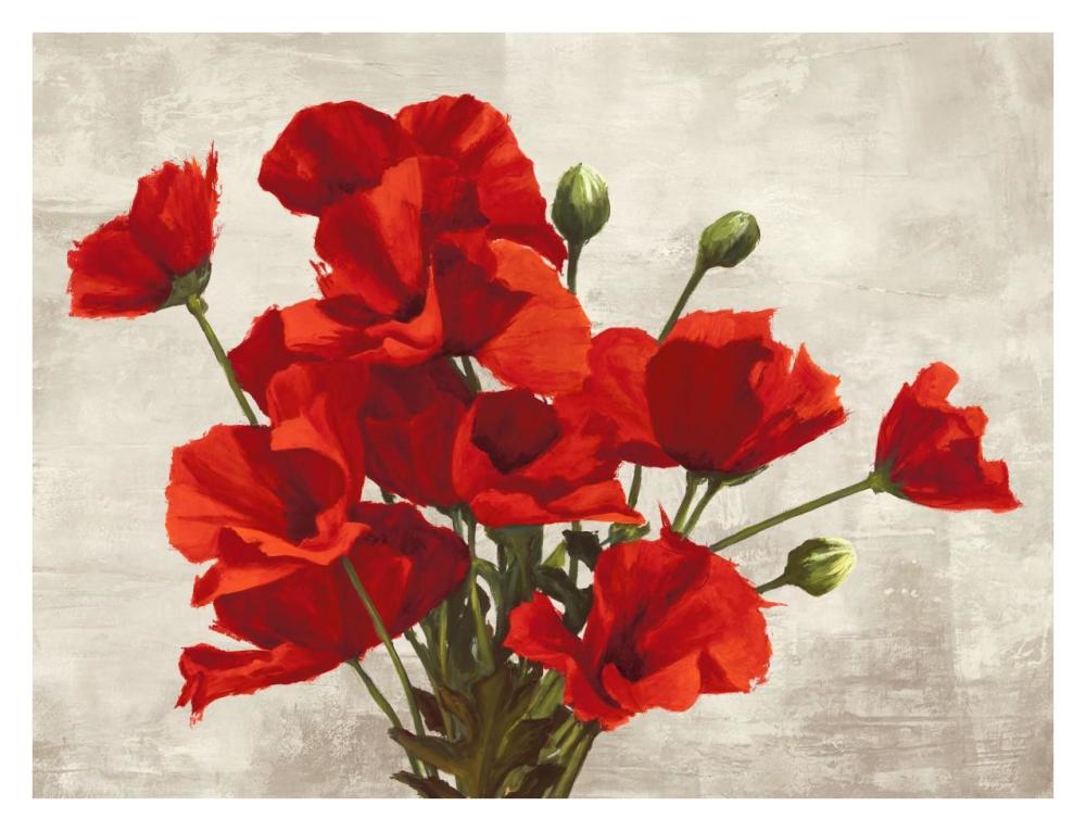 Bouquet of Poppies-Paper Art-34"x26"