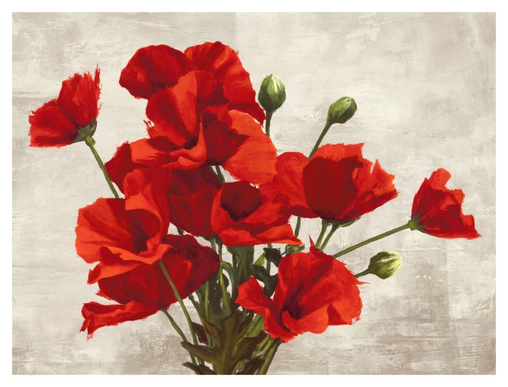 Bouquet of Poppies-Paper Art-42"x32"