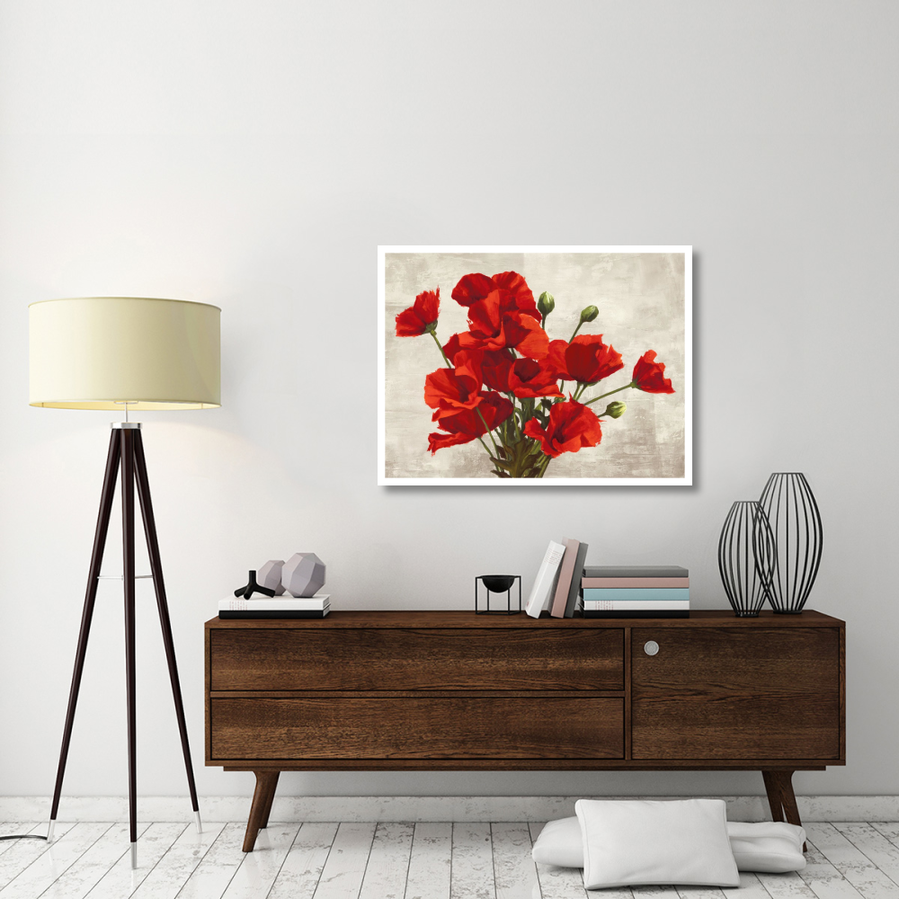 Bouquet of Poppies-Paper Art-42&quotx32"
