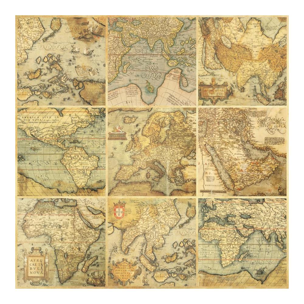 Around the World I-Paper Art-20"x20"