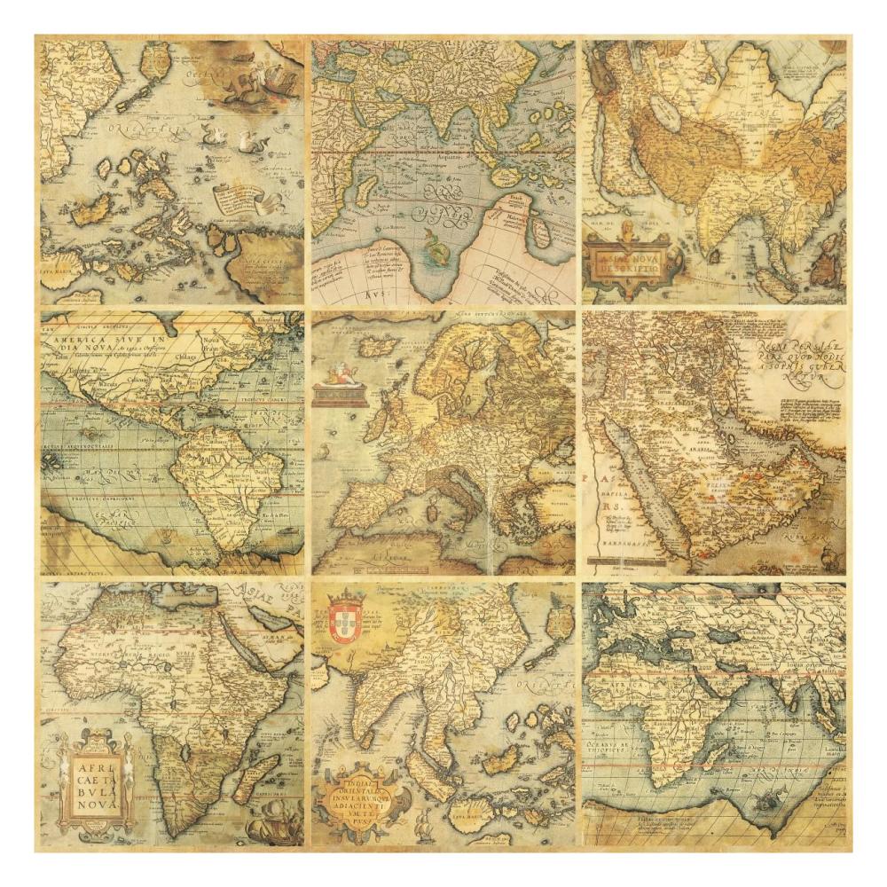 Around the World I-Paper Art-26"x26"