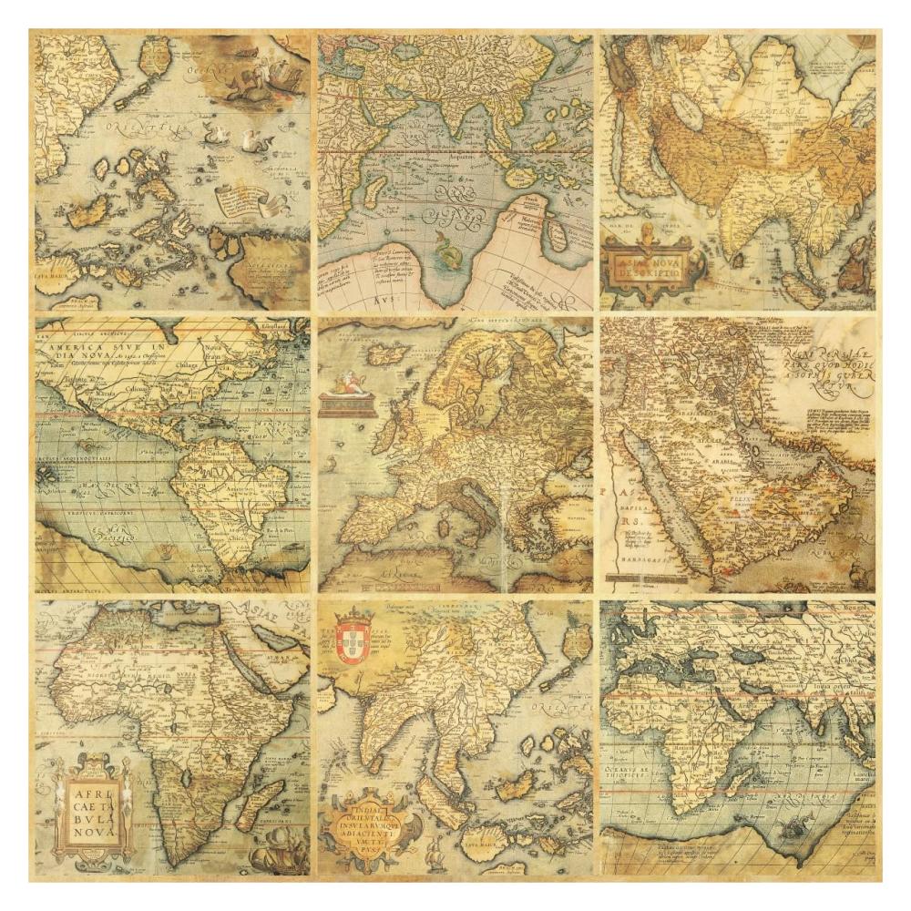 Around the World I-Paper Art-32"x32"