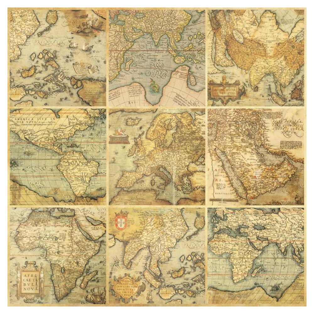 Around the World I-Paper Art-42"x42"