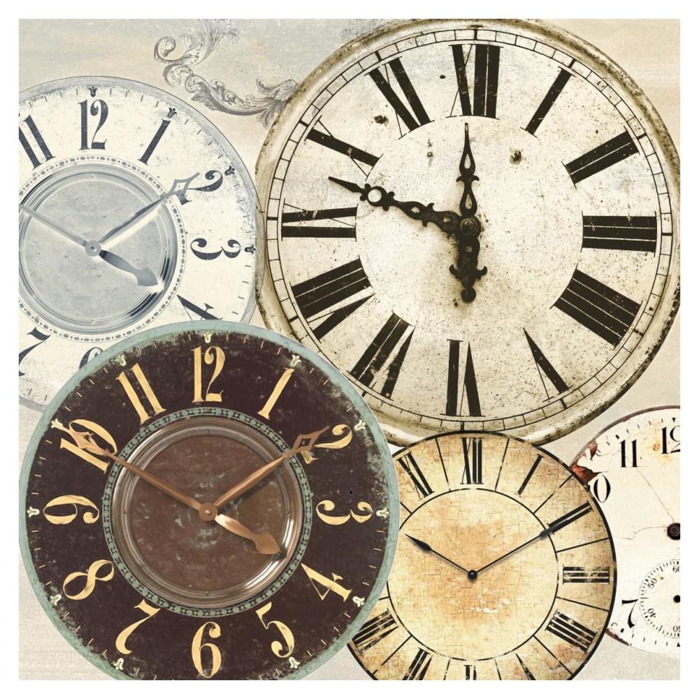 Timepieces II-Paper Art-38"x38"