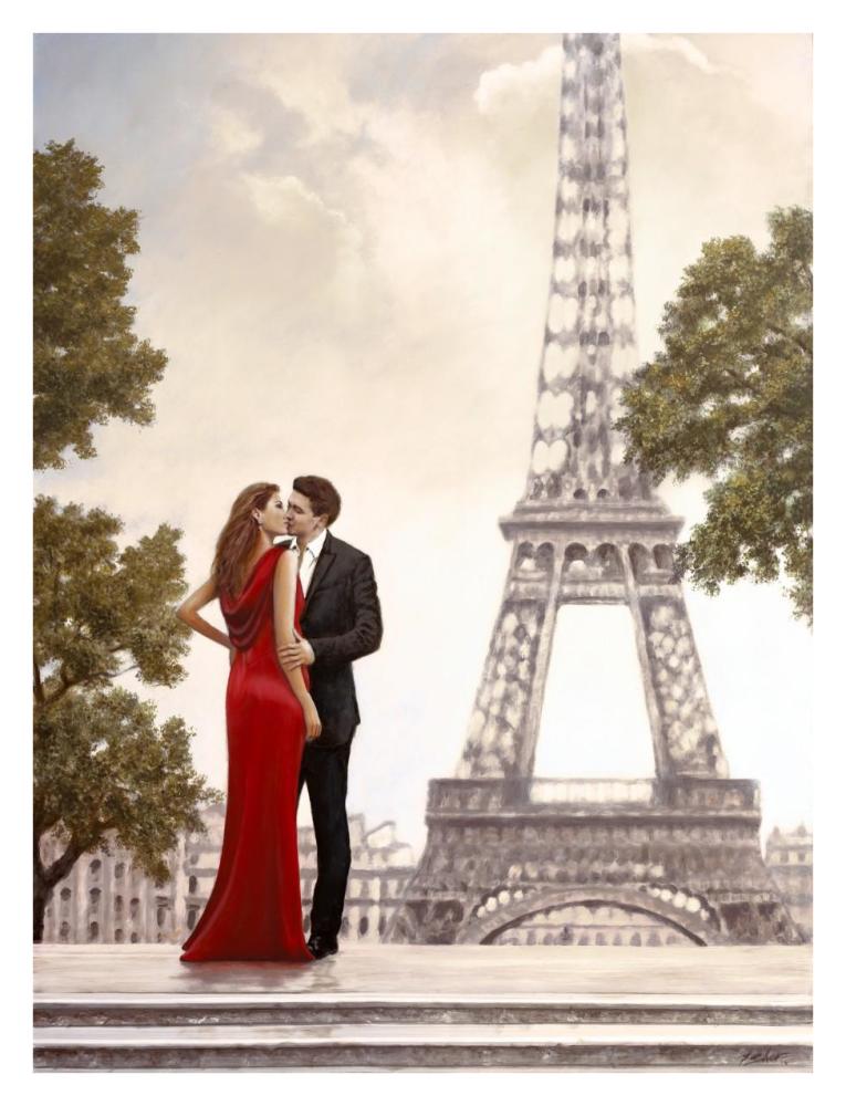Romance in Paris I-Paper Art-26"x34"