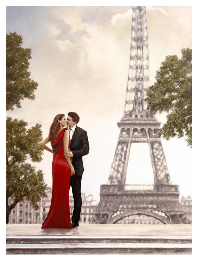 Romance in Paris I-Paper Art-32"x42"