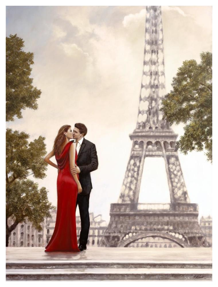 Romance in Paris I-Paper Art-38"x50"