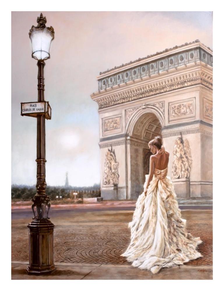 Romance in Paris II-Paper Art-20"x26"