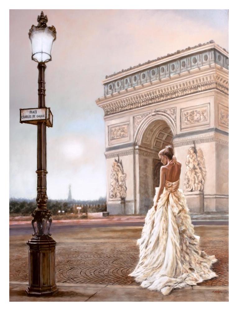 Romance in Paris II-Paper Art-26"x34"