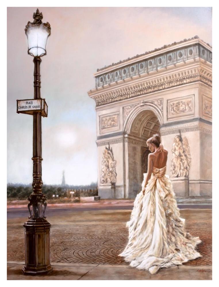 Romance in Paris II-Paper Art-32"x42"