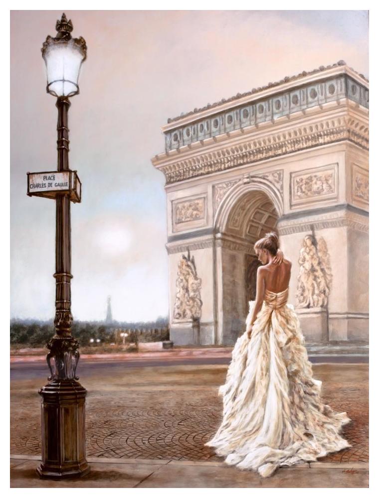 Romance in Paris II-Paper Art-38"x50"
