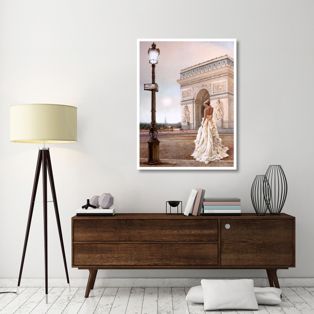 Romance in Paris II-Paper Art-38&quotx50"