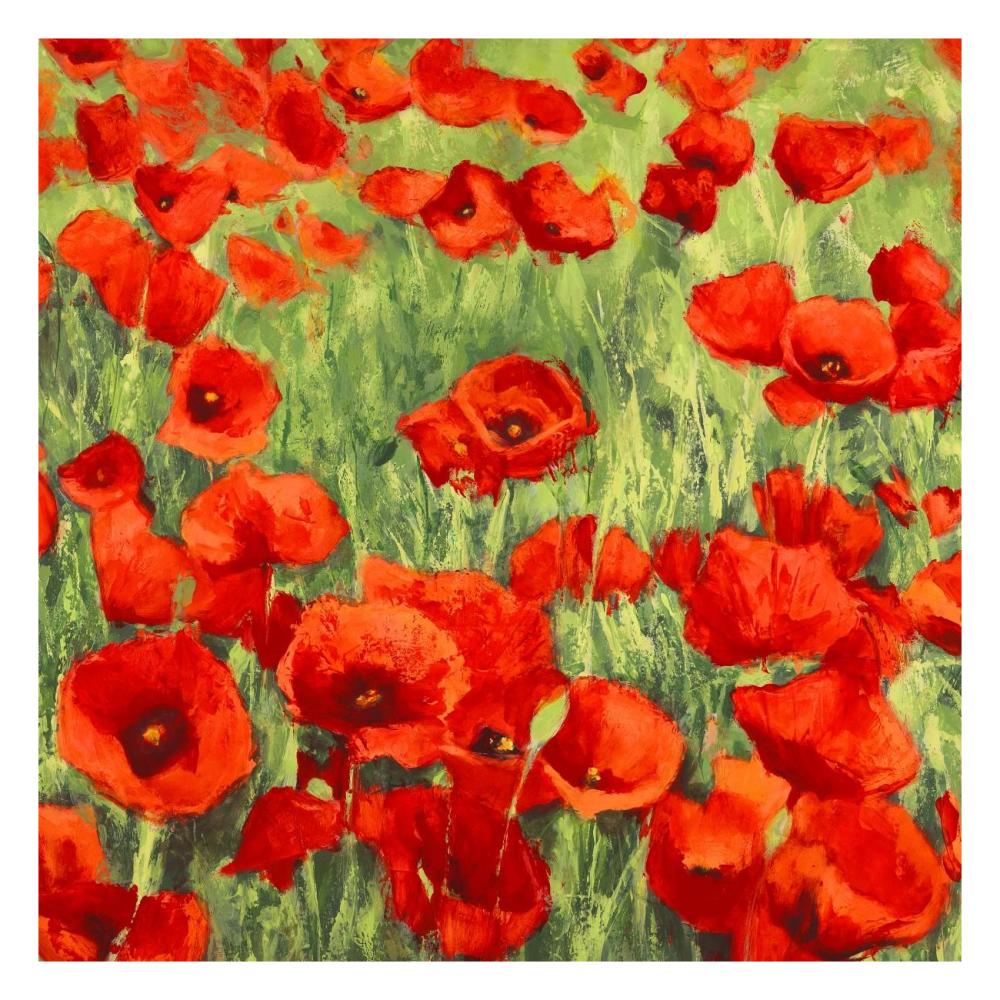 Poppies-Paper Art-26"x26"