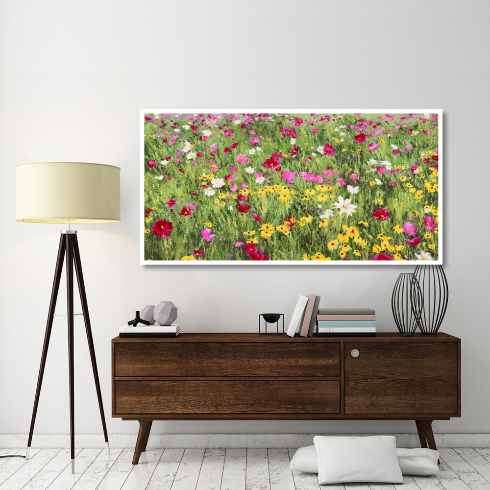 Field of Flowers-Paper Art-74&quotx38"