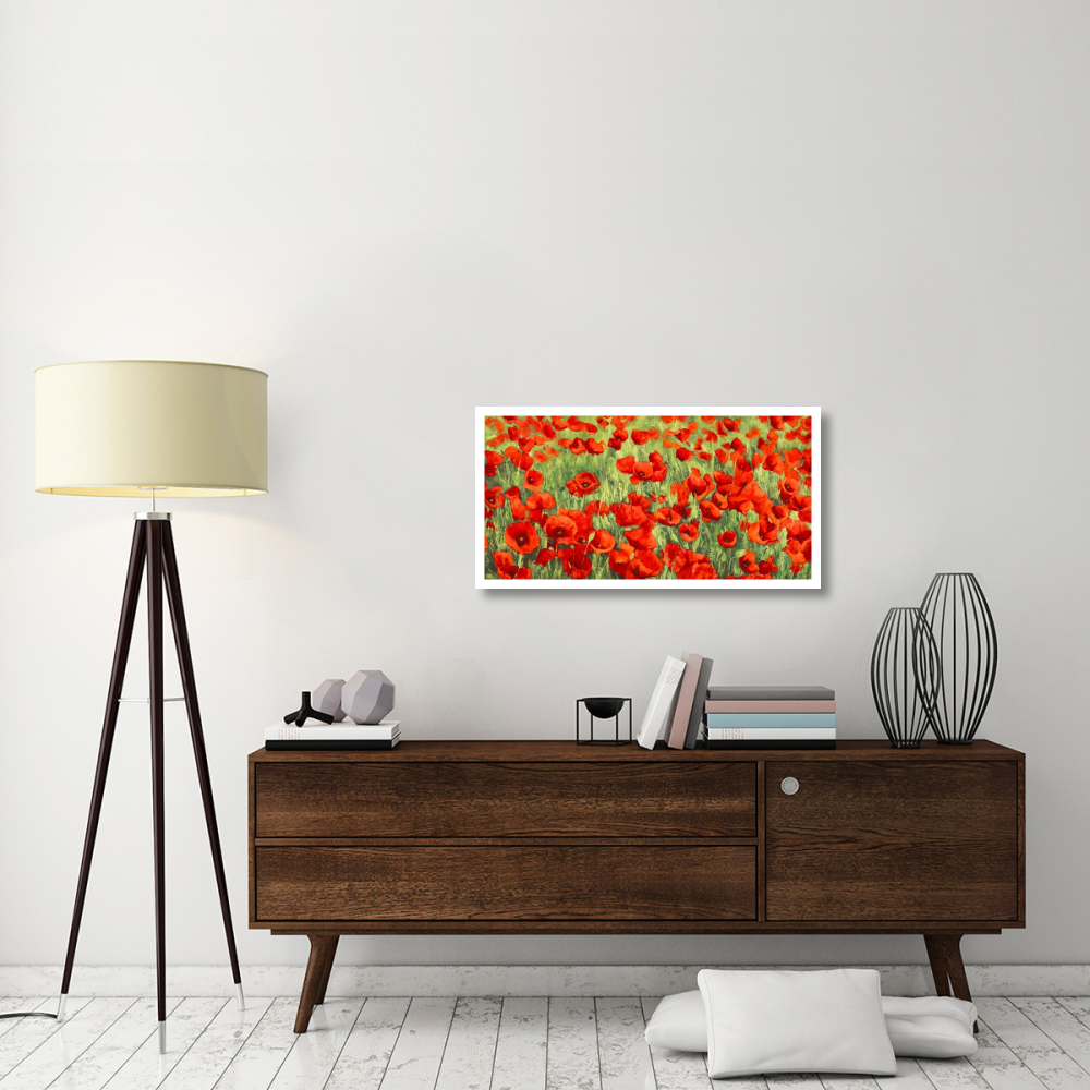 Poppy Field-Paper Art-38&quotx20"