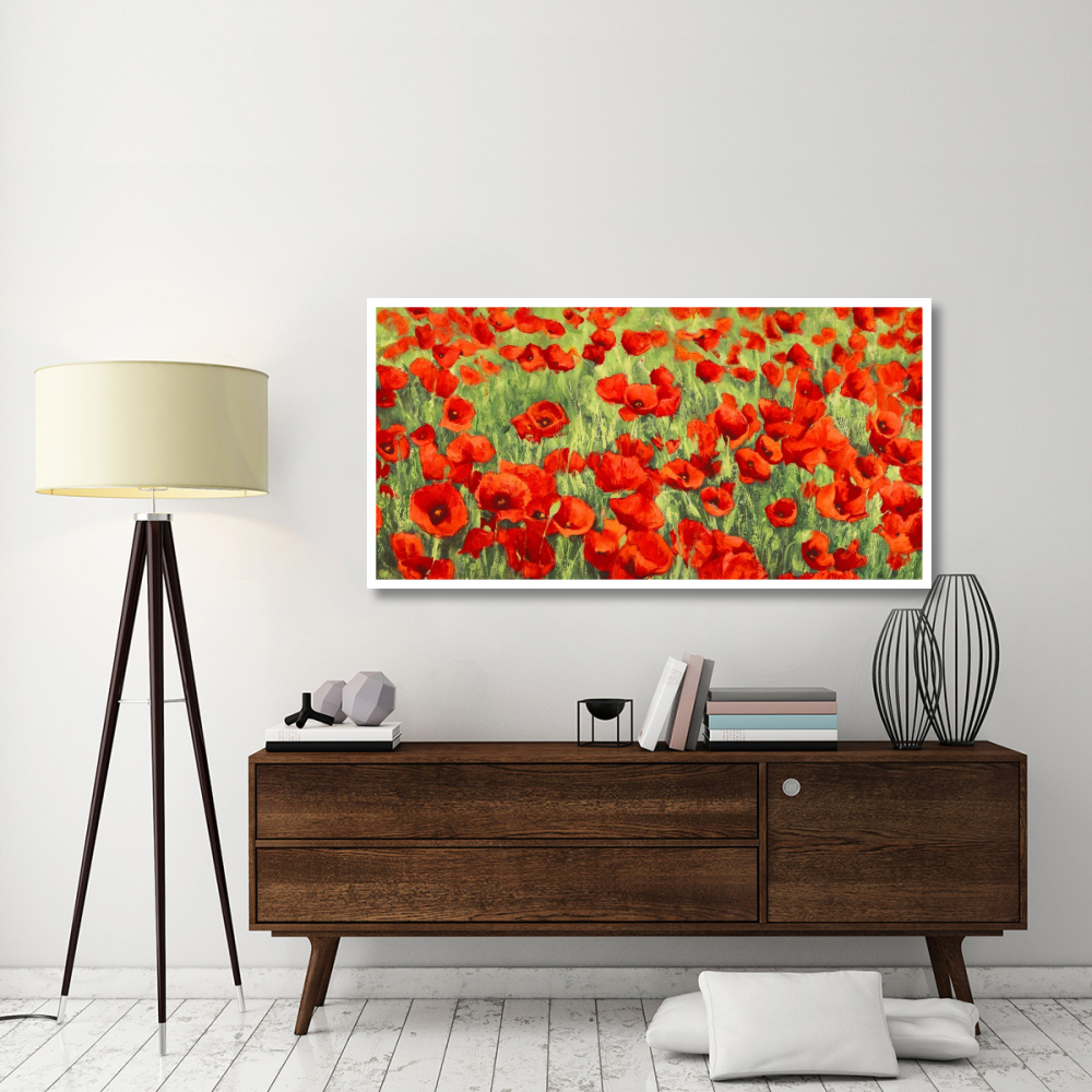 Poppy Field-Paper Art-62&quotx32"