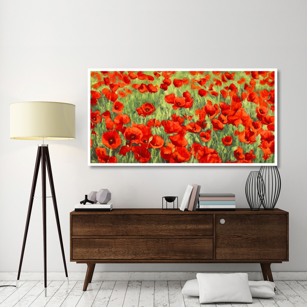 Poppy Field-Paper Art-74&quotx38"