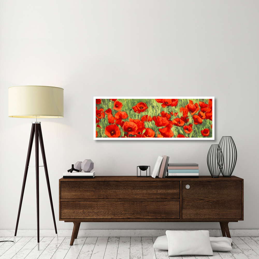 Poppy Field (detail)-Paper Art-56&quotx20"