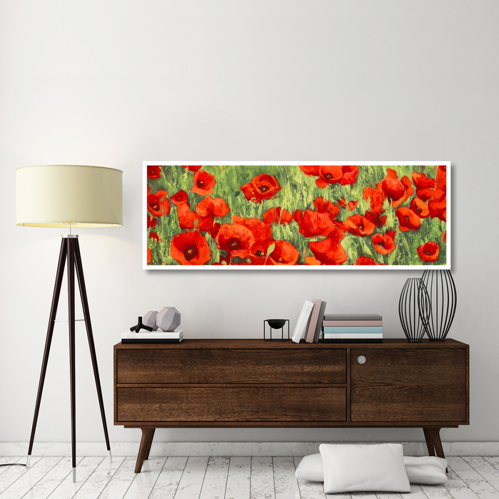 Poppy Field (detail)-Paper Art-74&quotx26"