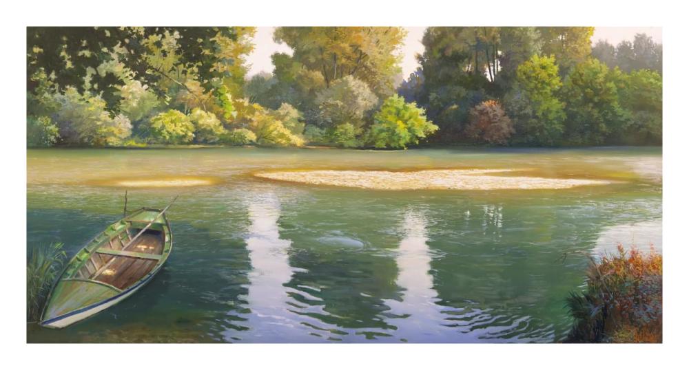Ansa sul fiume-Paper Art-26"x14"