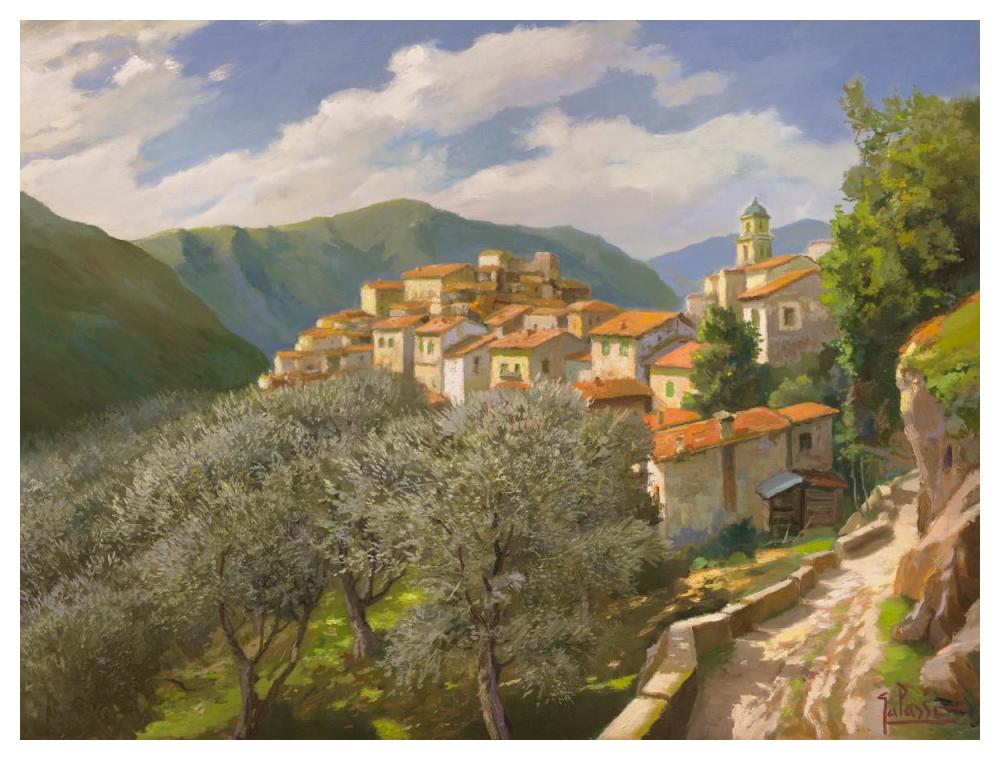 Borgo degli ulivi-Paper Art-50"x38"