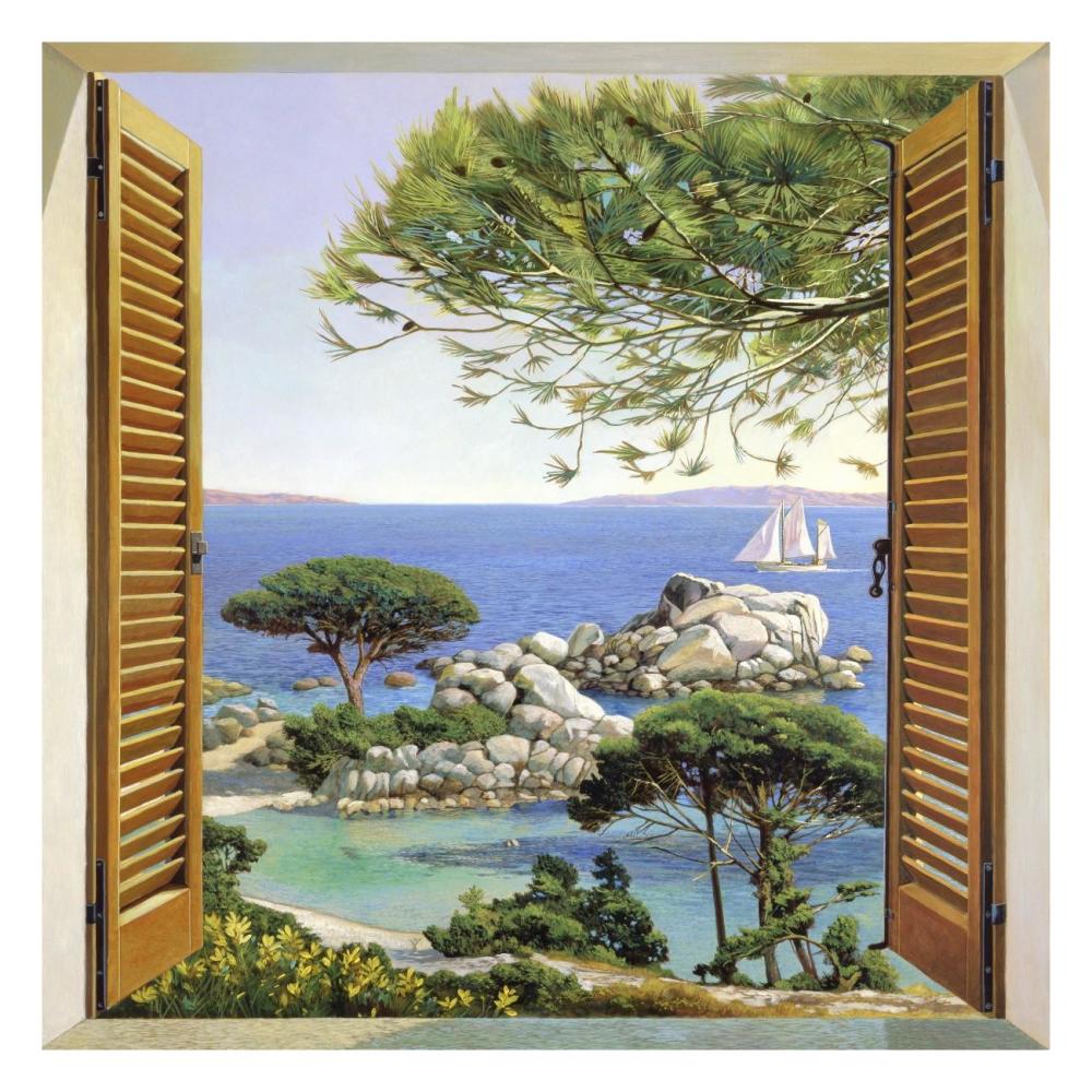 Finestra sul Mediterraneo-Paper Art-26"x26"