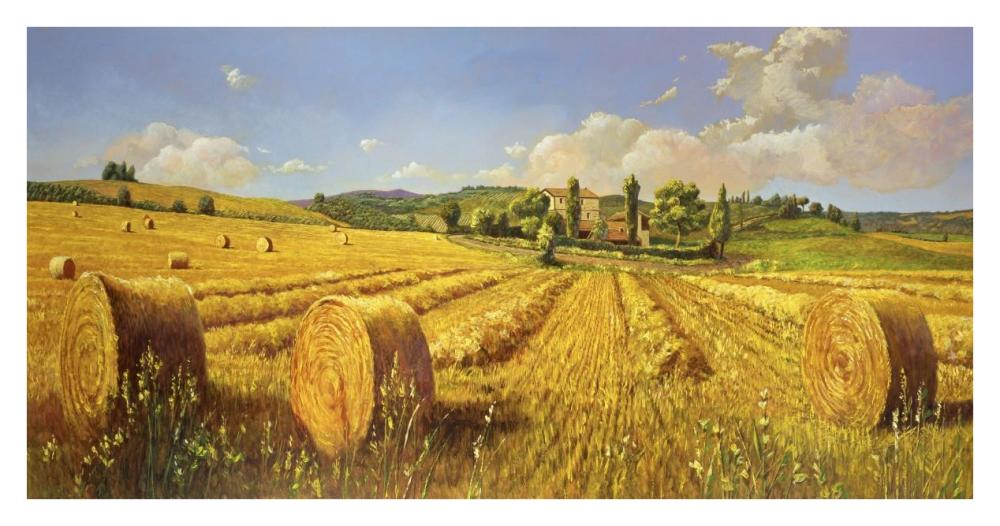 Campo in Toscana-Paper Art-38"x20"