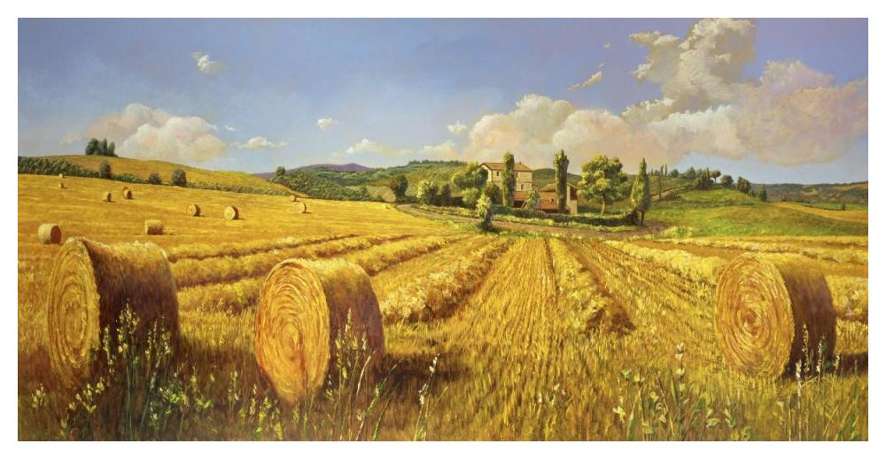 Campo in Toscana-Paper Art-50"x26"