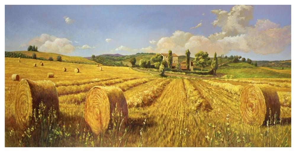 Campo in Toscana-Paper Art-62"x32"