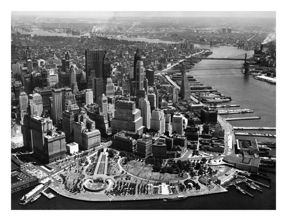 Aerial View of Manhattan-Paper Art-26"x20"