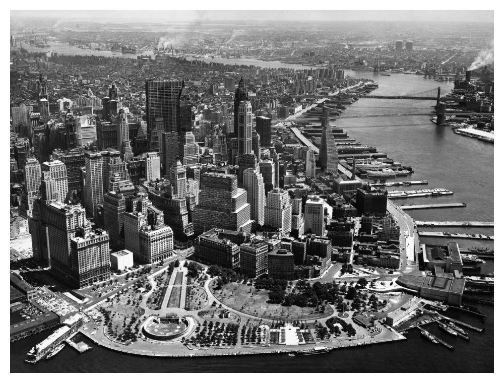 Aerial View of Manhattan-Paper Art-50"x38"