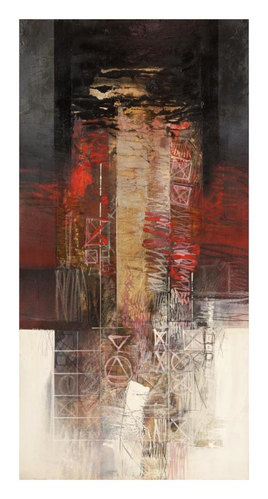 Sentimenti in rosso-Paper Art-14"x26"