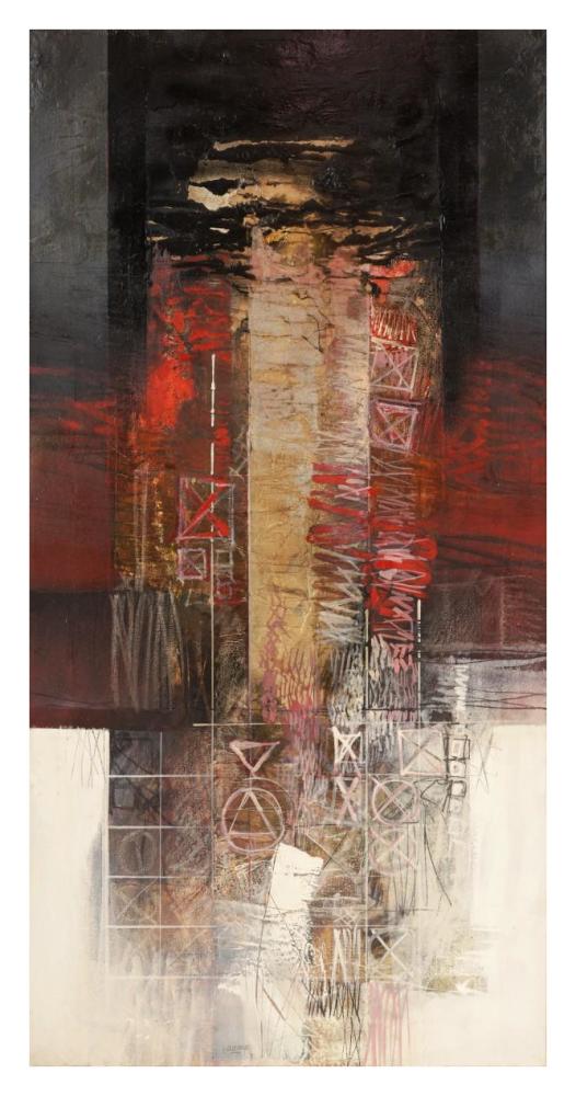 Sentimenti in rosso-Paper Art-20"x38"