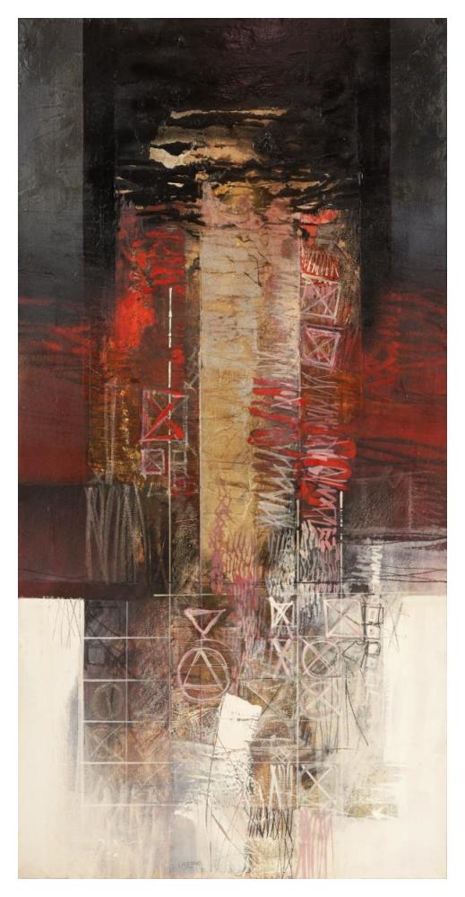 Sentimenti in rosso-Paper Art-26"x50"