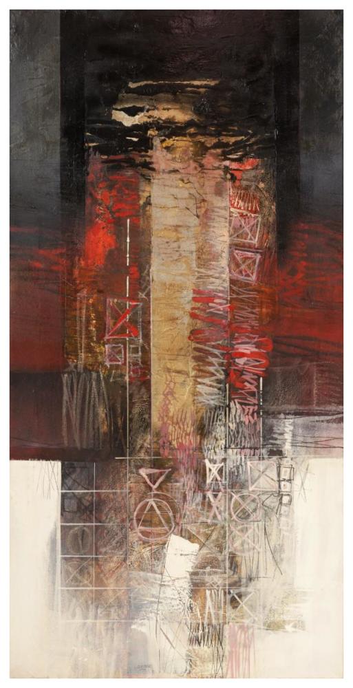 Sentimenti in rosso-Paper Art-38"x74"