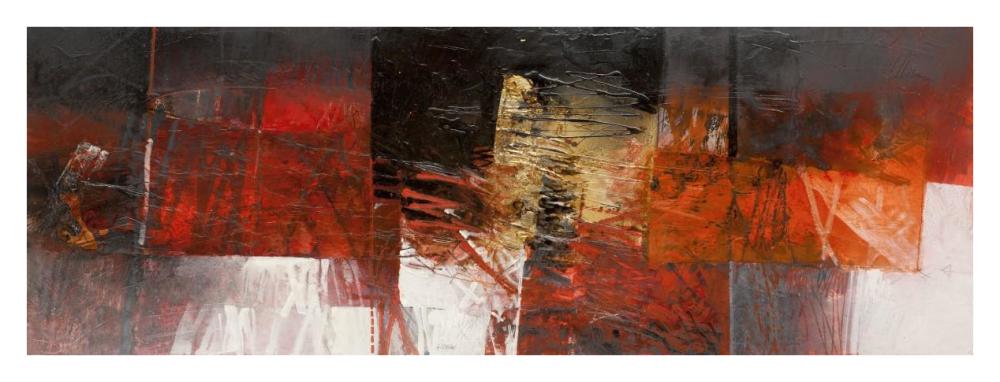 Equilibri in rosso-Paper Art-38"x14"