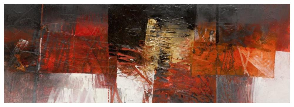 Equilibri in rosso-Paper Art-74"x26"