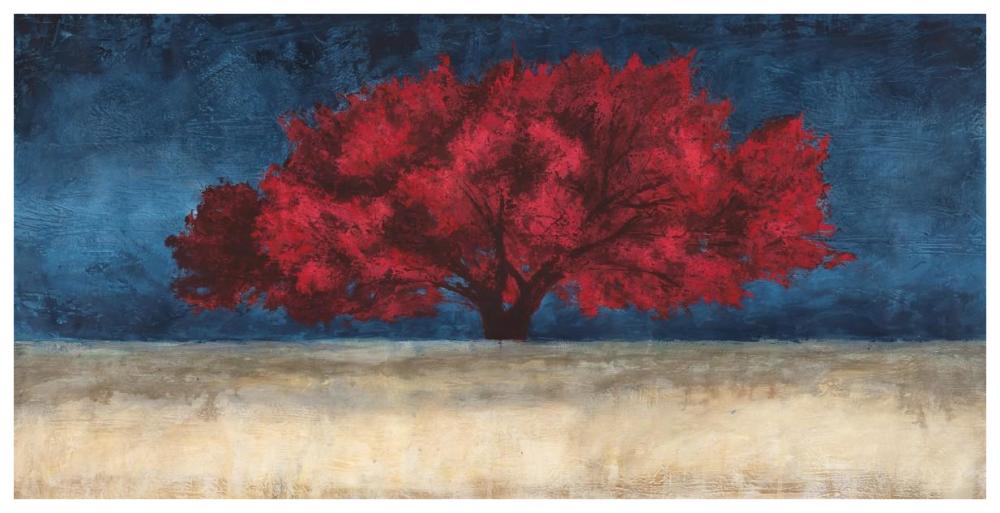 Red Tree-Paper Art-74"x38"
