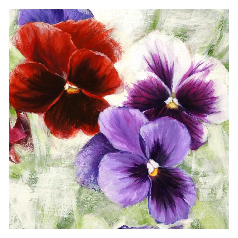 Pansies I-Paper Art-26"x26"