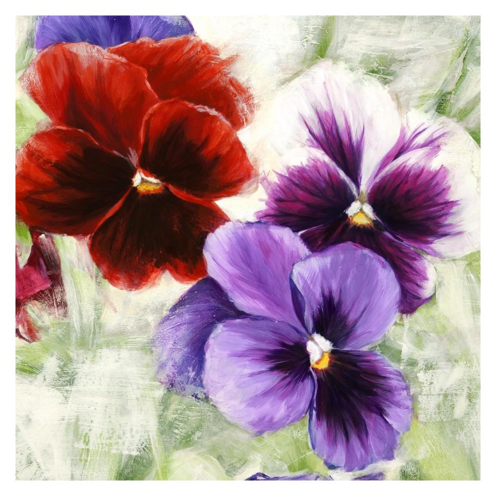 Pansies I-Paper Art-32"x32"