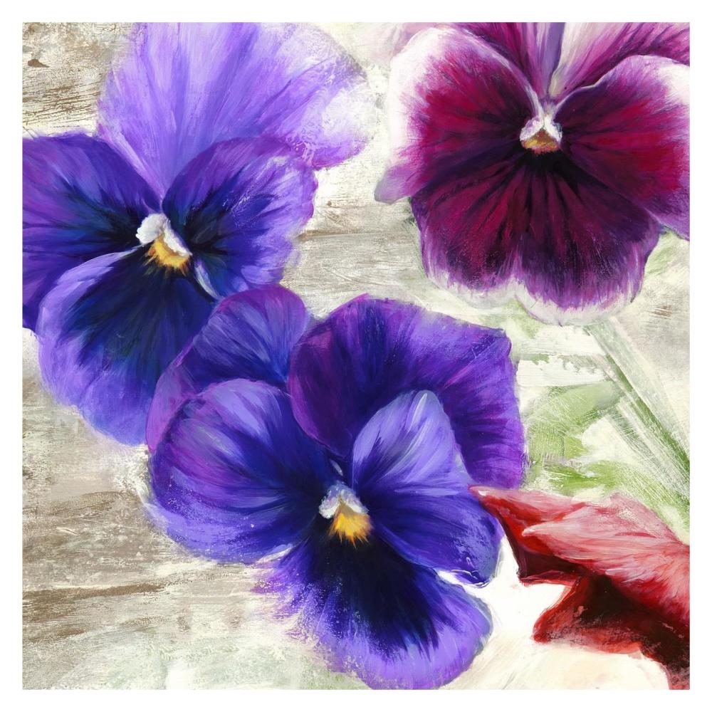 Pansies II-Paper Art-32"x32"