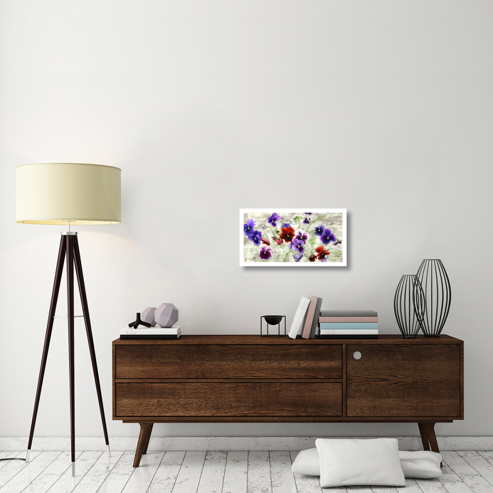 Field of Pansies-Paper Art-26&quotx14"