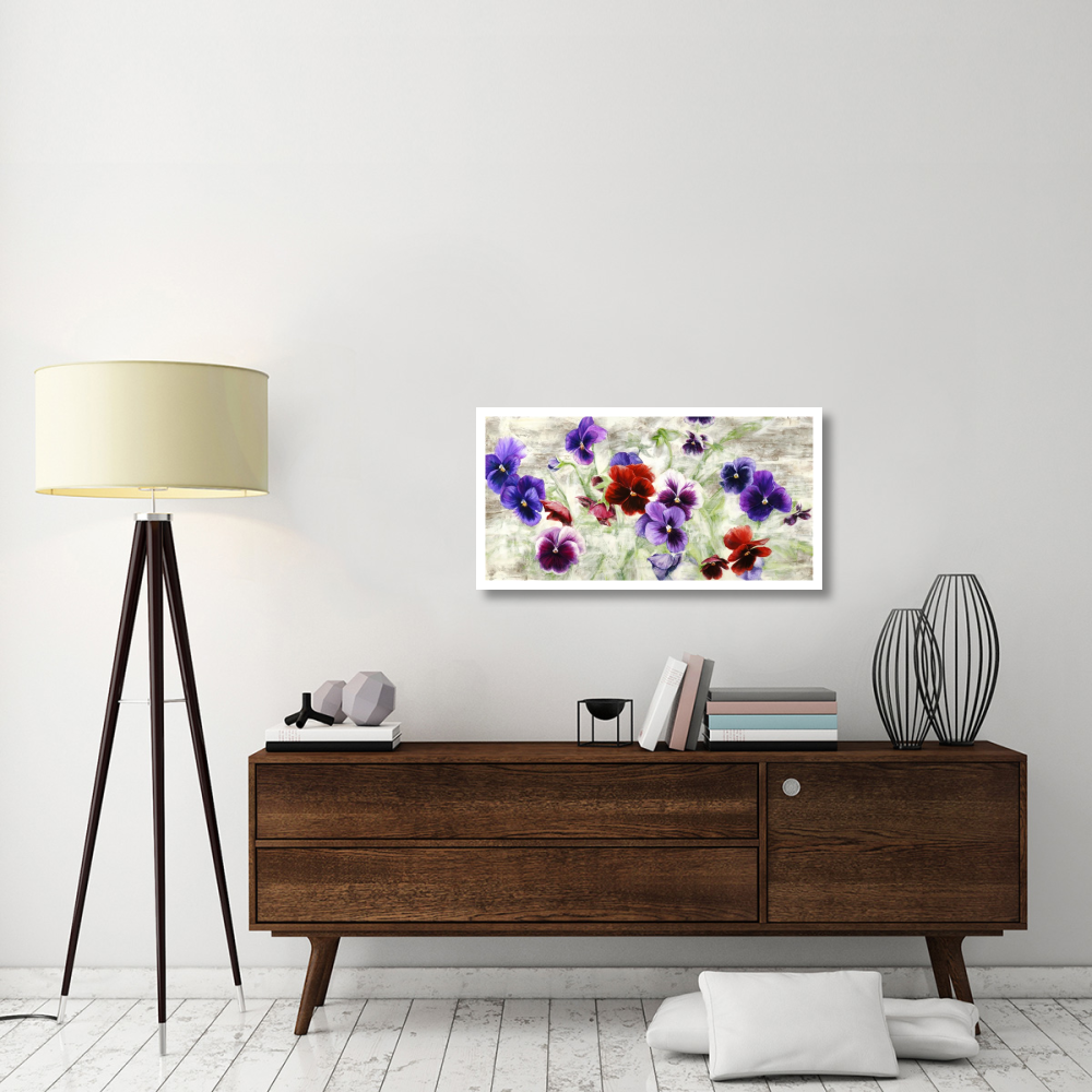 Field of Pansies-Paper Art-38&quotx20"