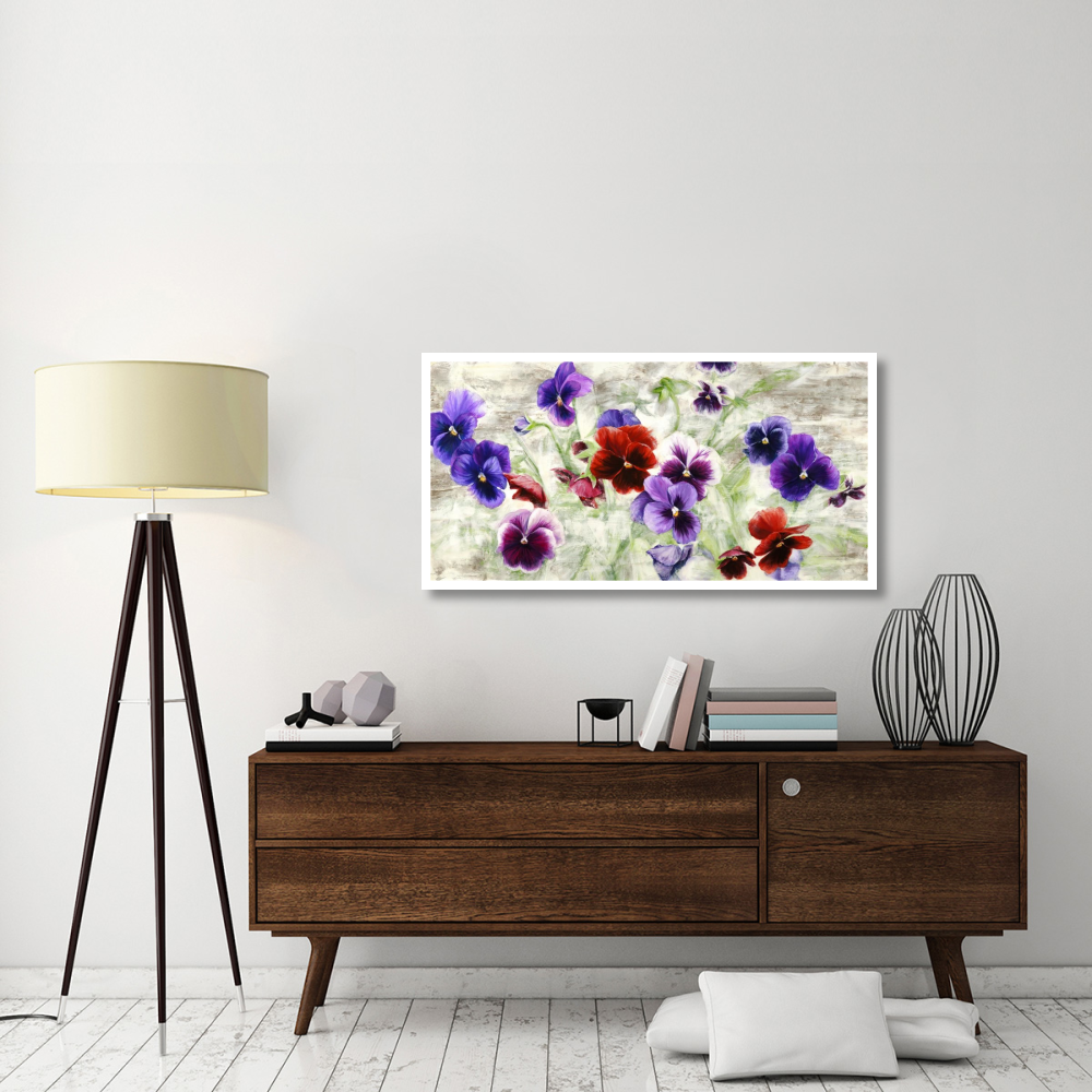 Field of Pansies-Paper Art-50&quotx26"