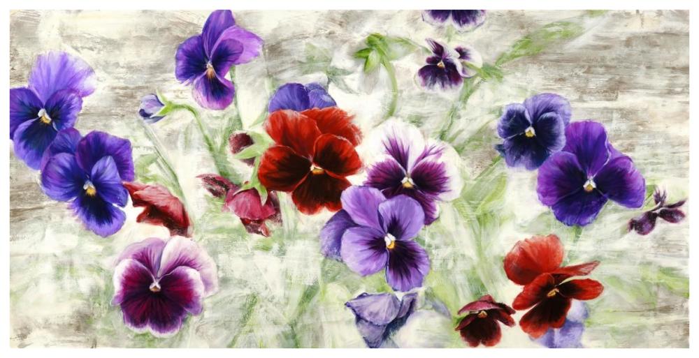 Field of Pansies-Paper Art-74"x38"