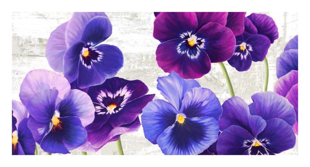 Dance of Pansies-Paper Art-26"x14"