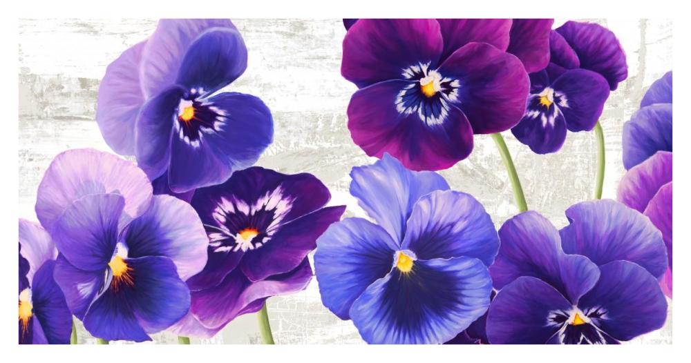 Dance of Pansies-Paper Art-38"x20"